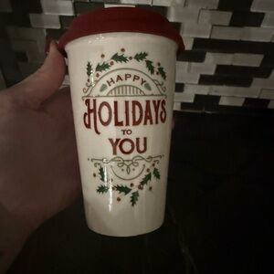 Lenox Holiday Mug with Red Lid